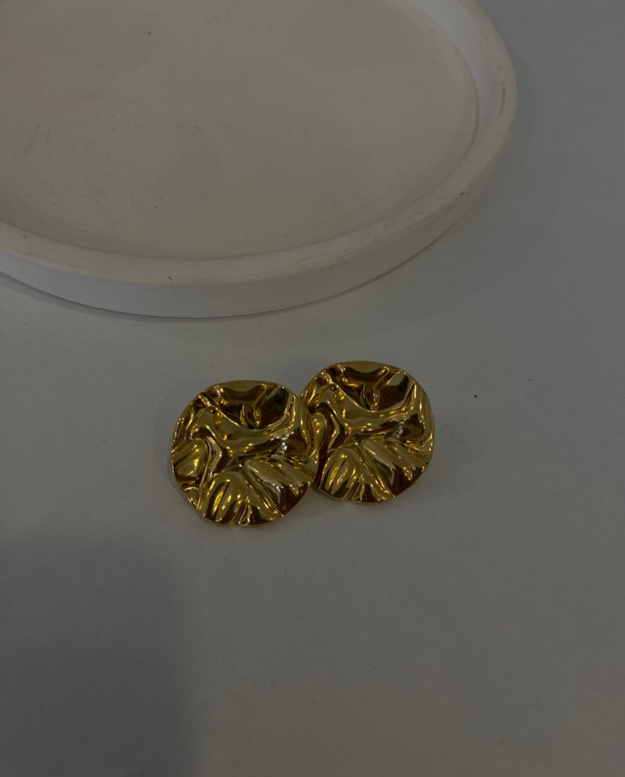 Çelik Daire Model Gold Küpe