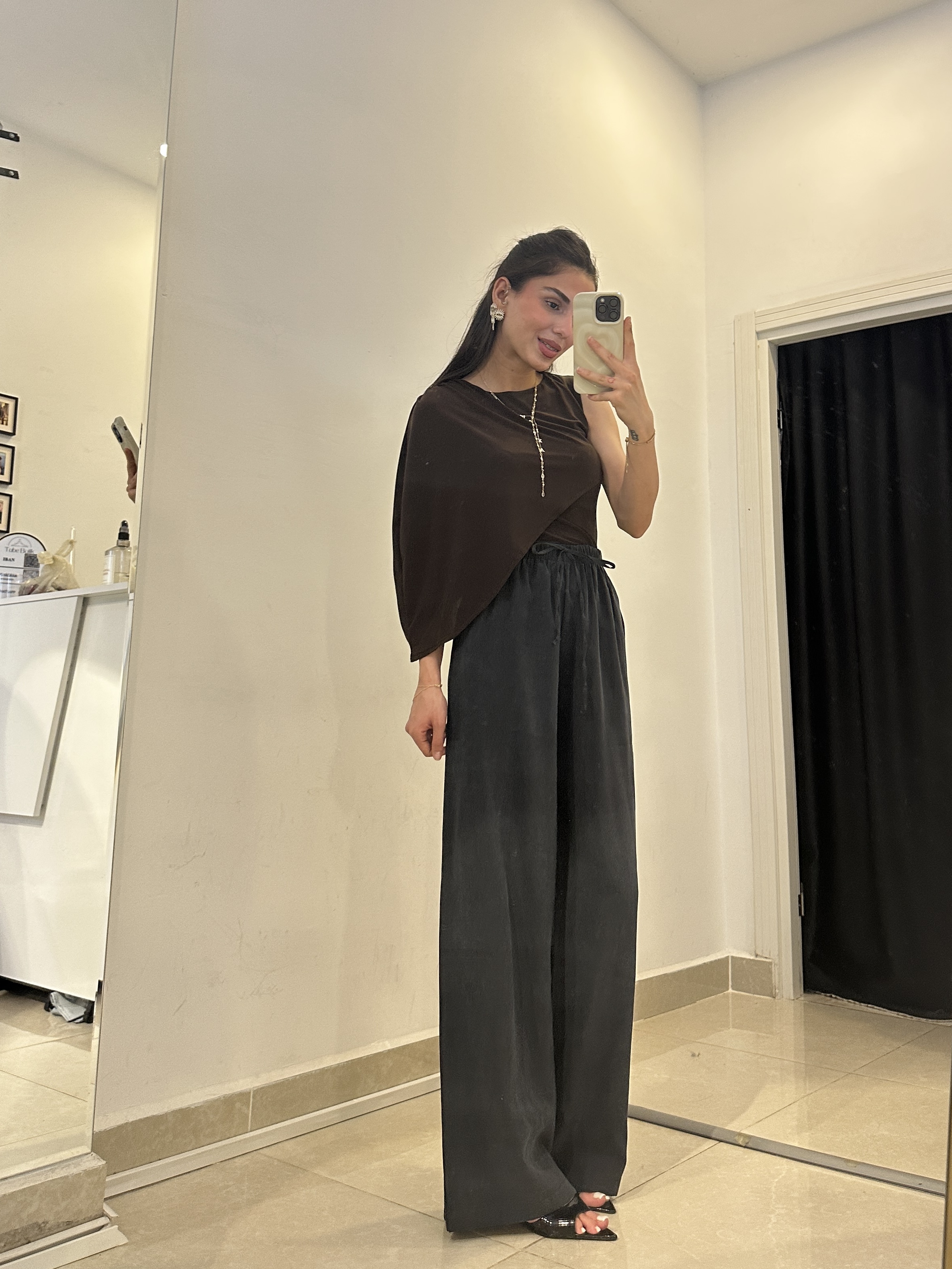 M. Dutti Etiketli Siyah Keten Pantolon