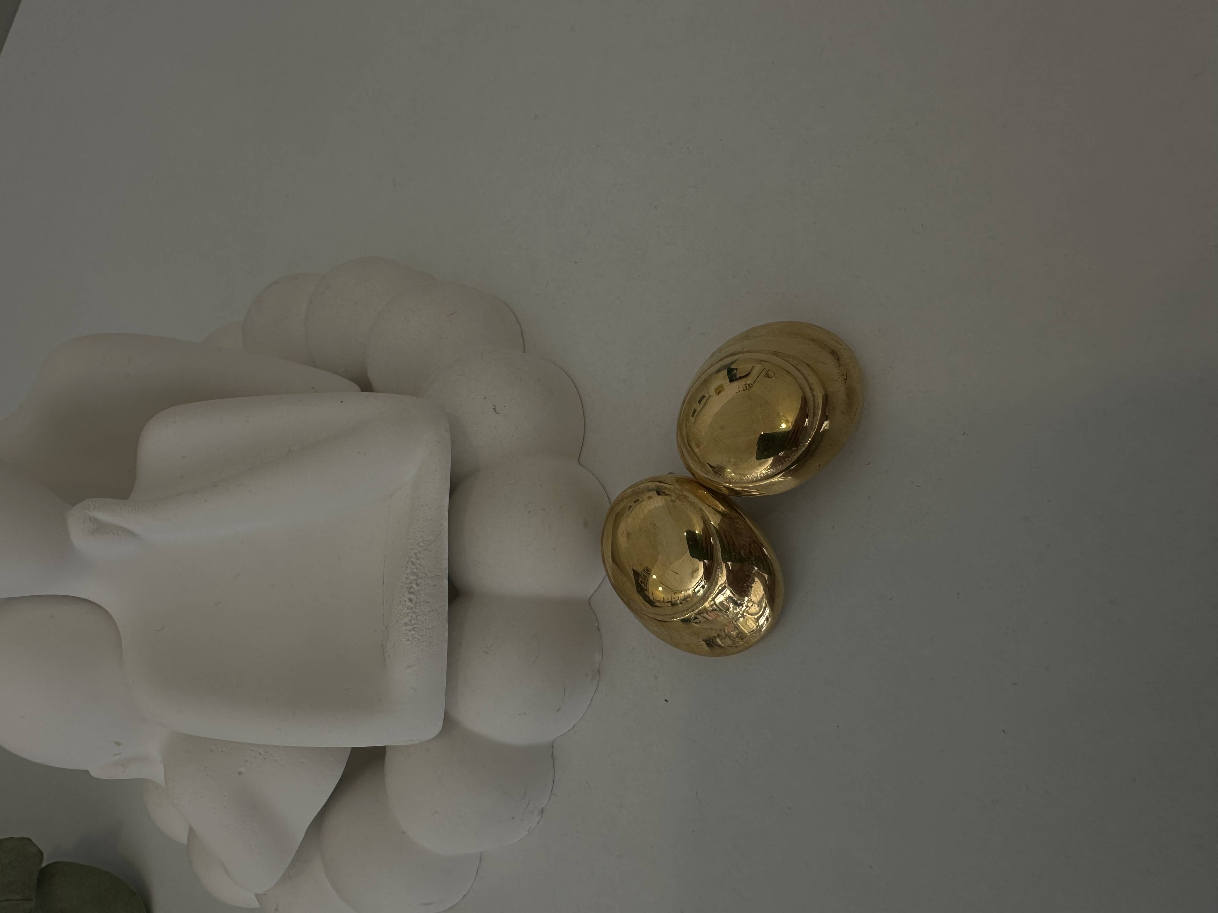Çelik Oval Model Gold Küpe
