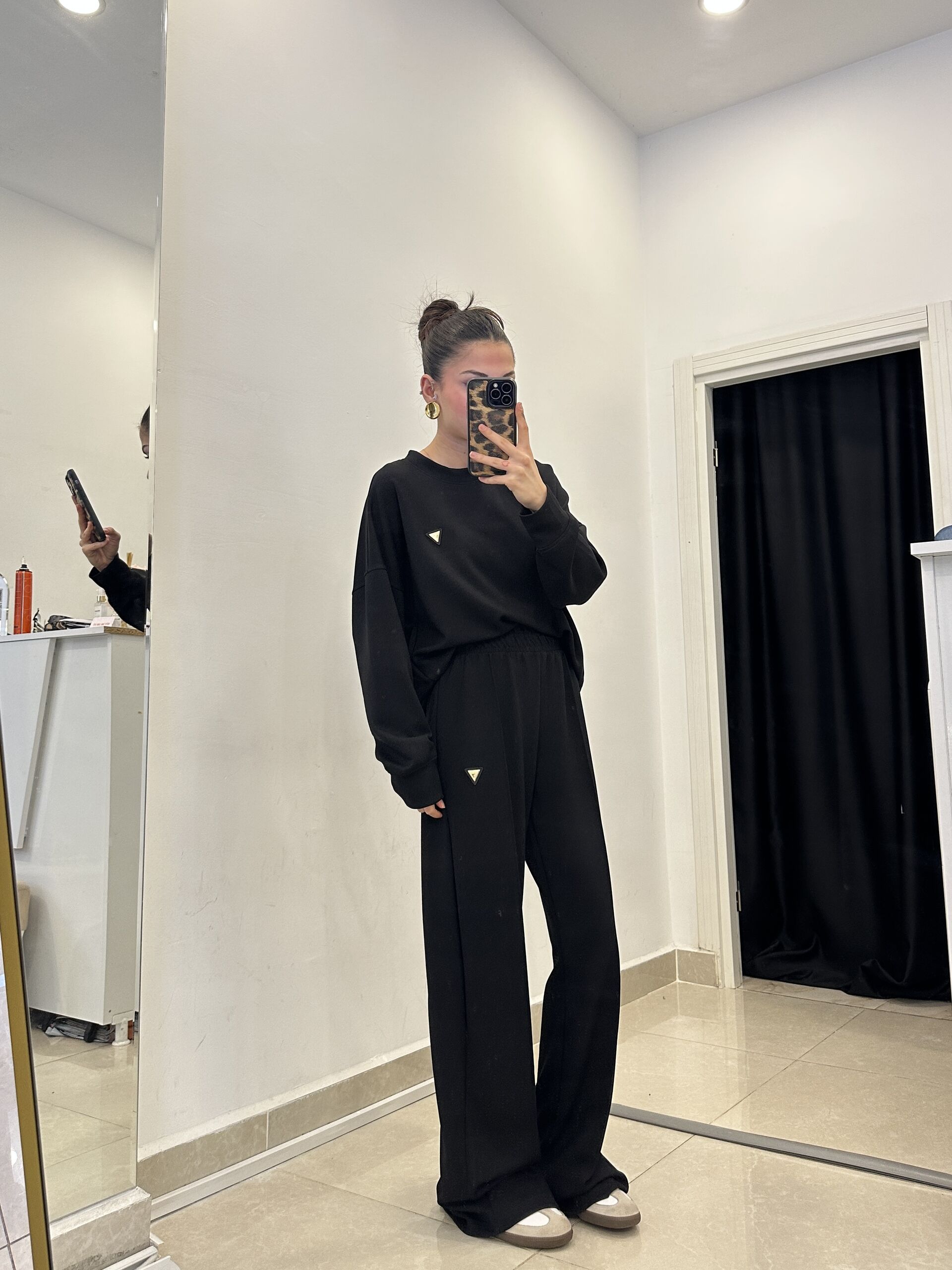 Modal Kumaş Gold Detaylı Oversize Eşofman Takımı
