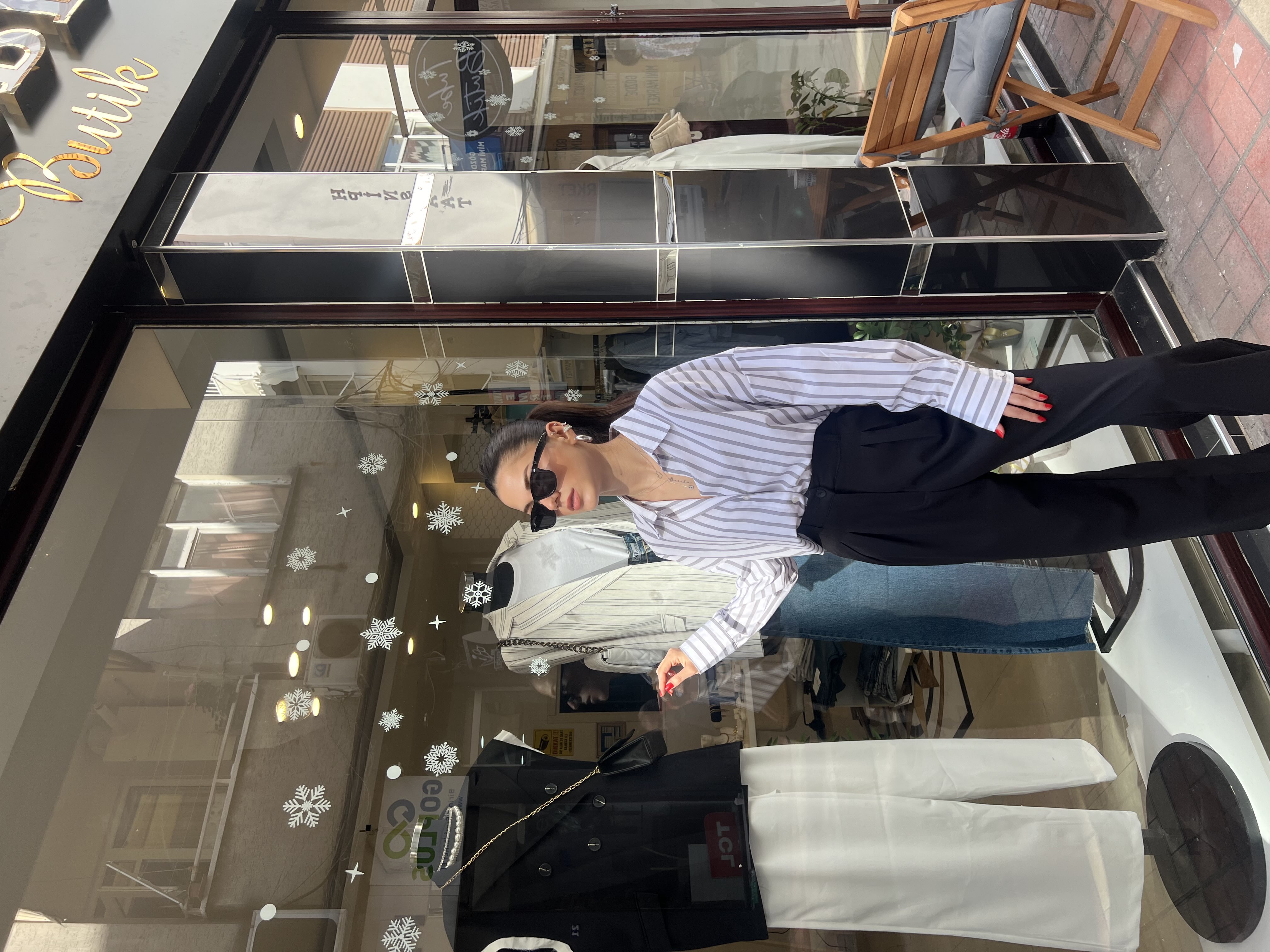 Zara Çizgili Poplin Gömlek