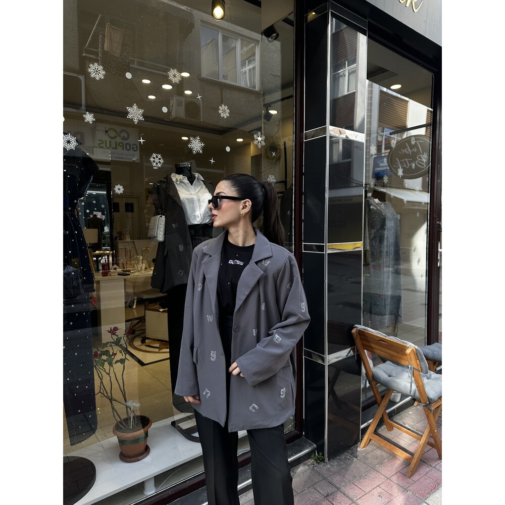 A. Wang Taş İşlemeli Astarlı Blazer Ceket