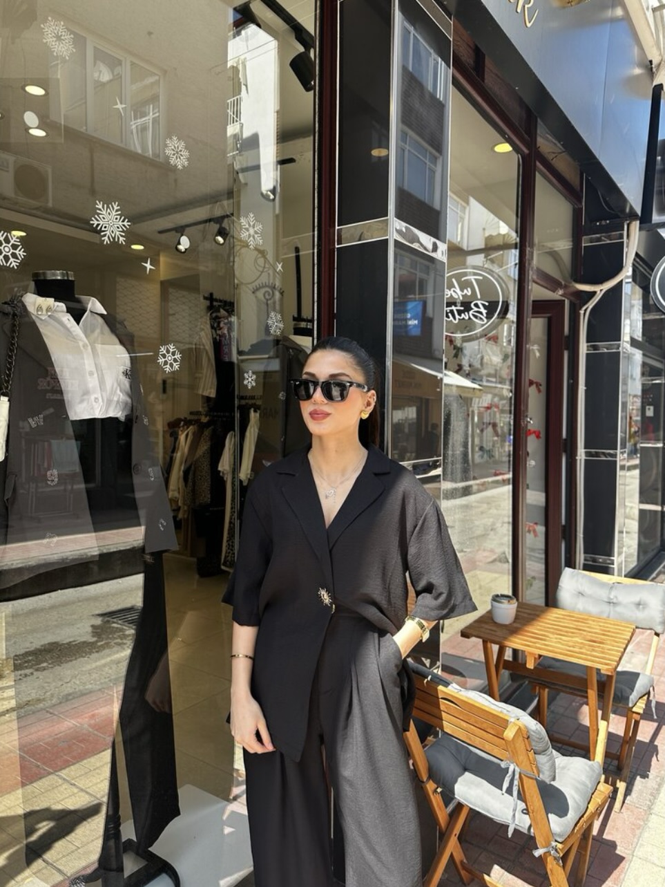 Premium %100 Pamuk Keten Gold Düğmeli Takım