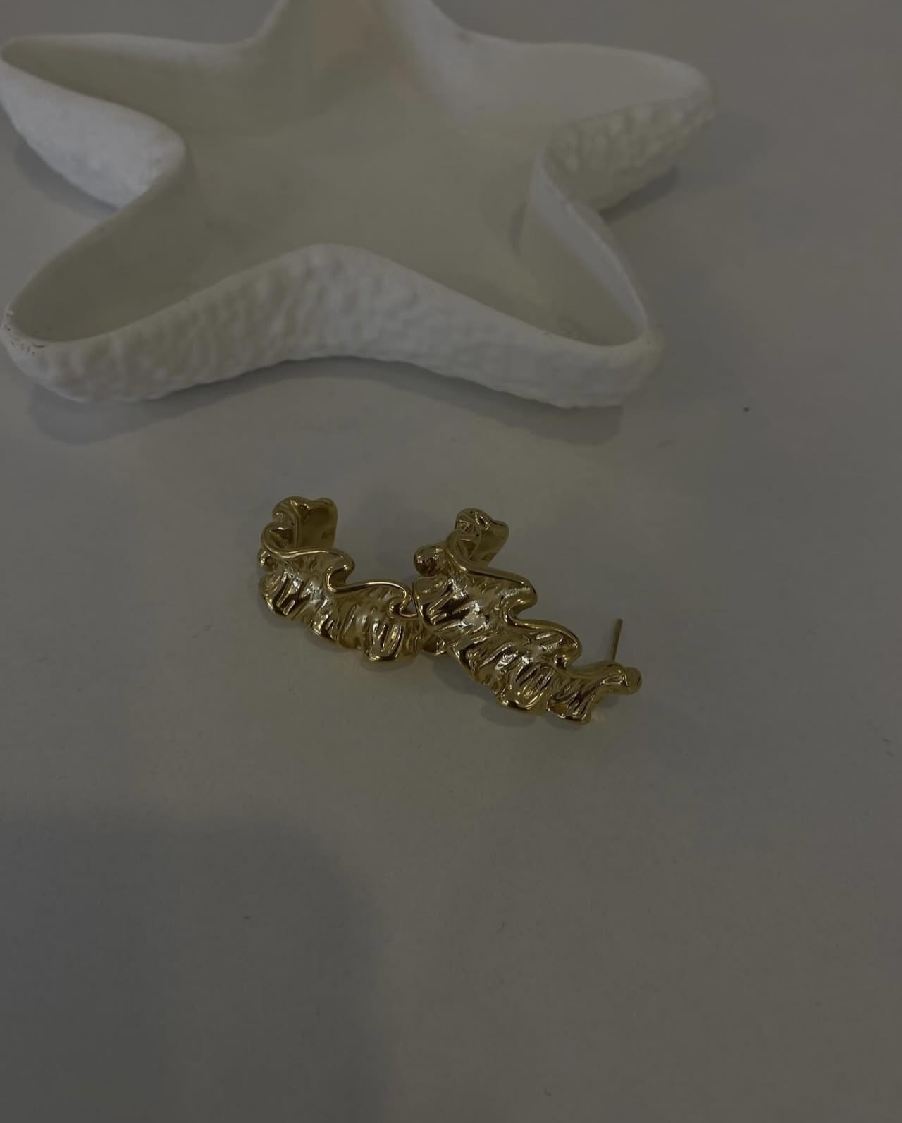 Çelik Burgu Model Gold Küpe