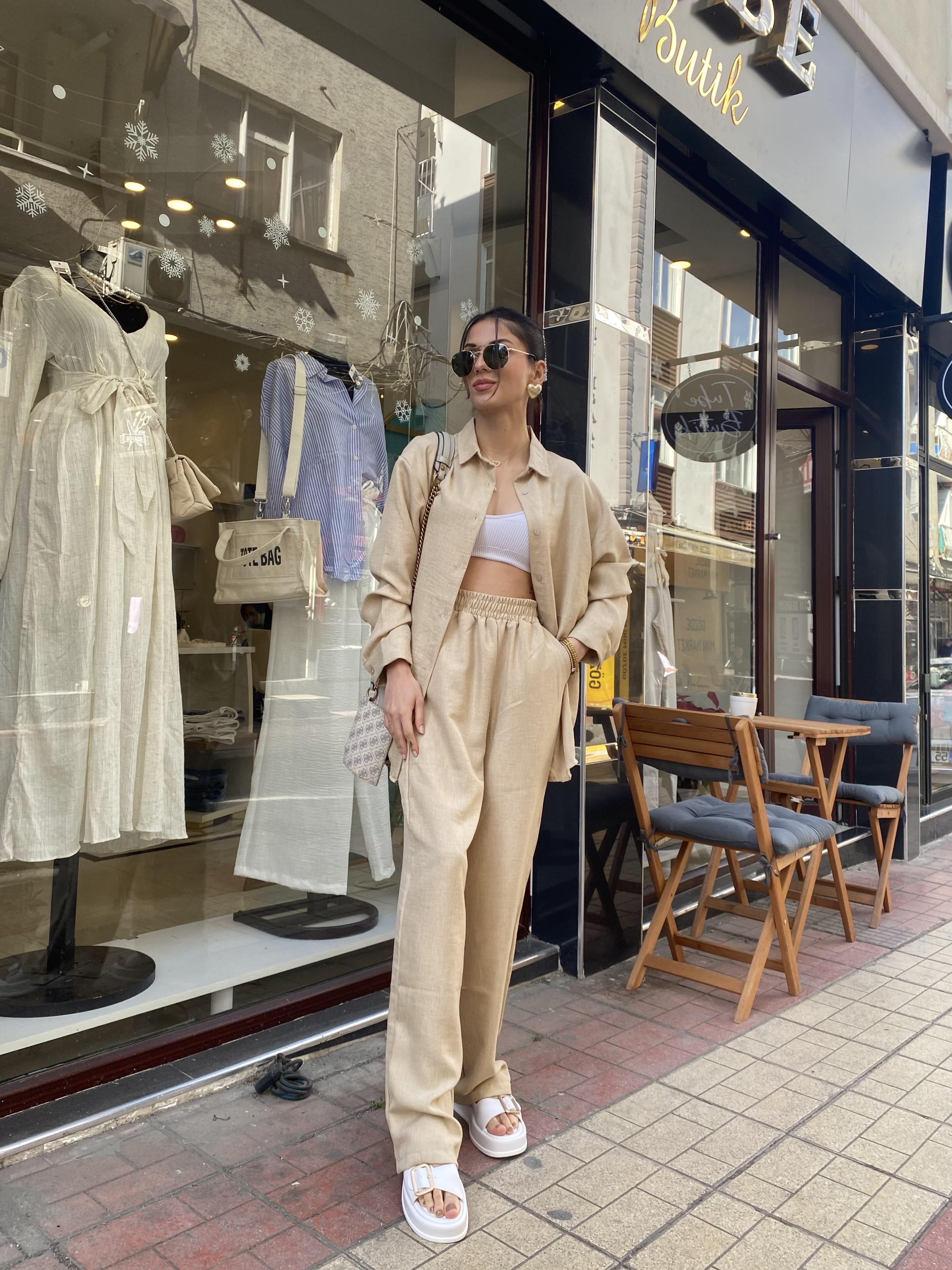 Premium %100 Pamuk Keten İkili Takım