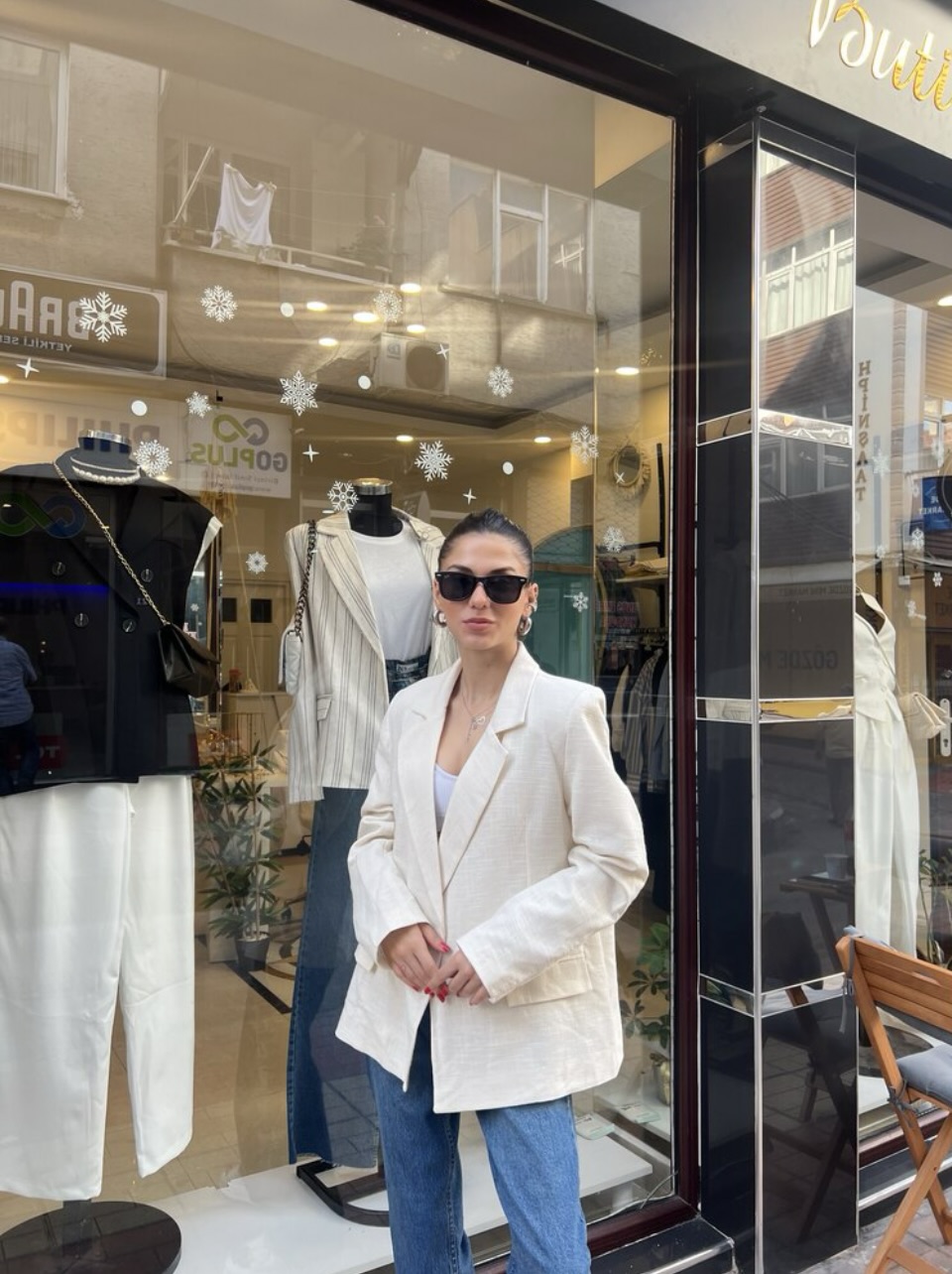 Marka Model Taş Keten Blazer Ceket