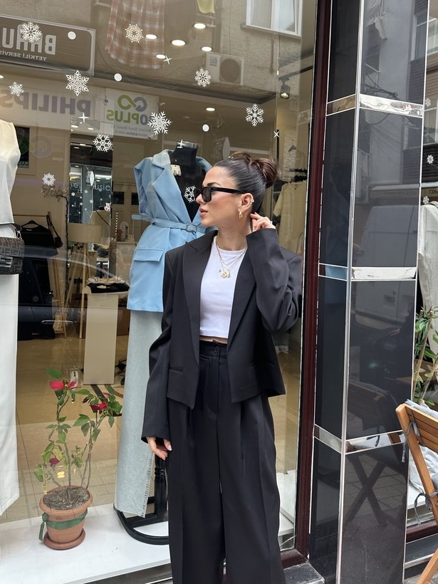 Premium Siyah Blazer Ceket Pantolon Takım