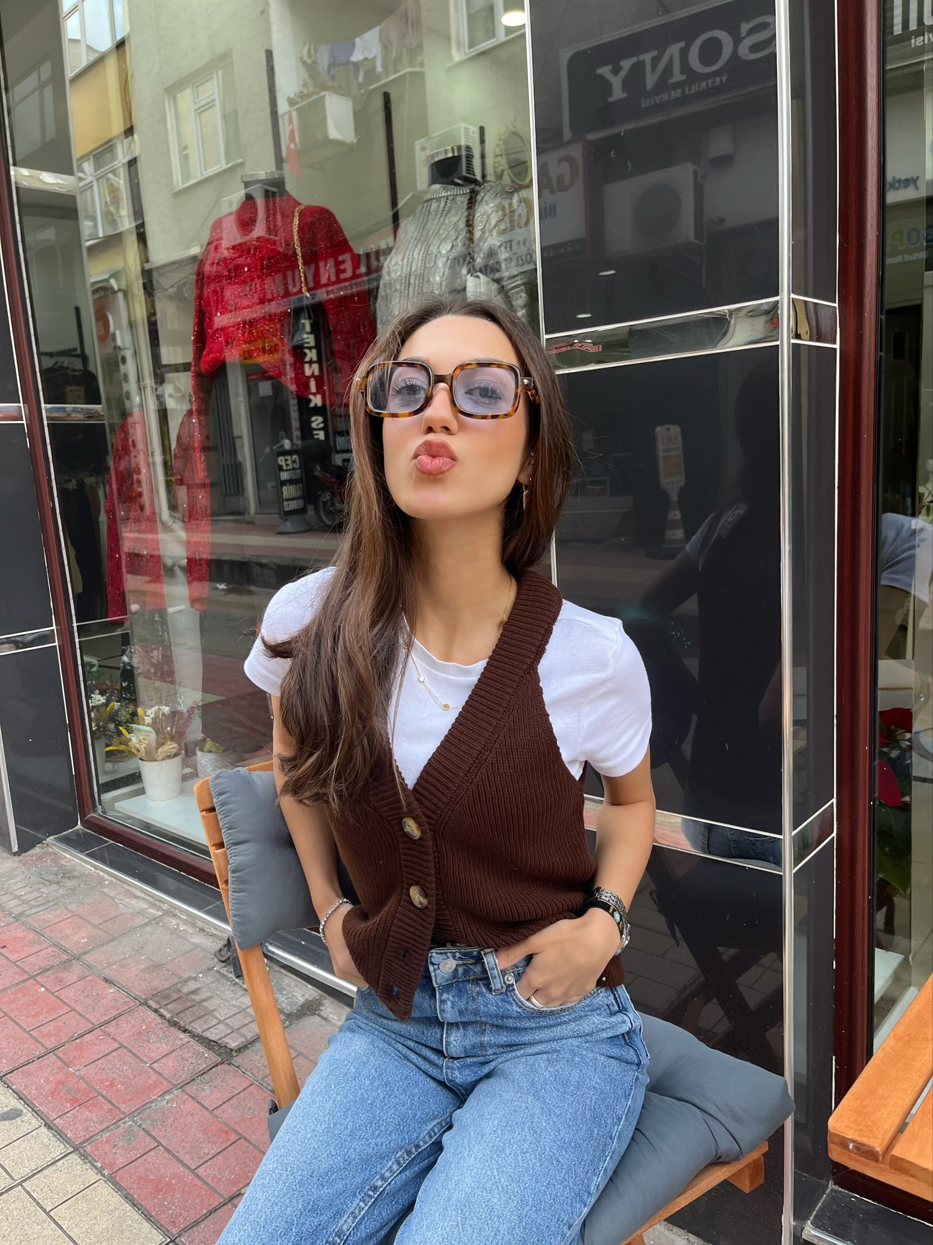 Düğmeli Triko Hırka