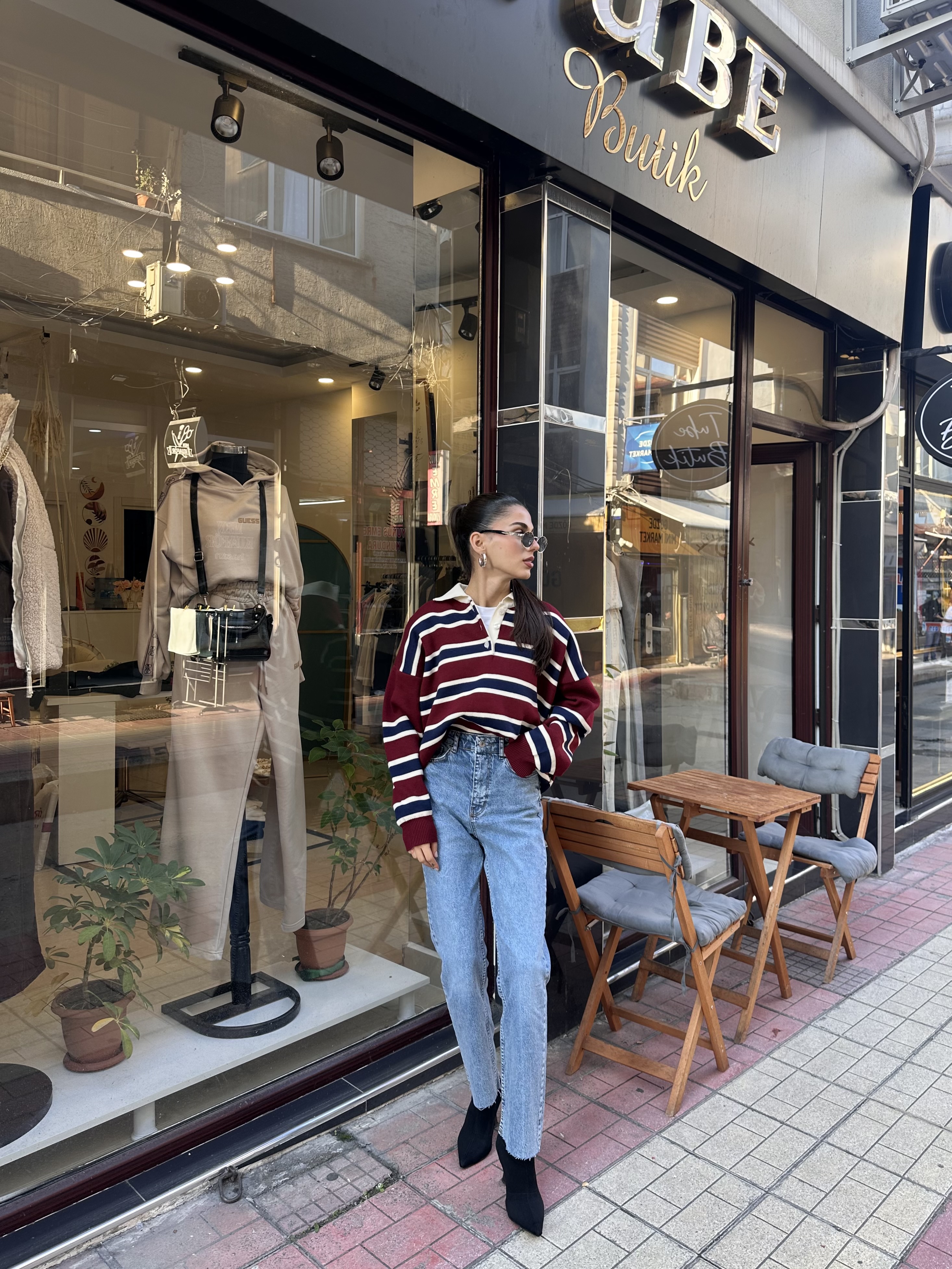 Premium Marka Model Etiketli Orta Mavi Mom Jean