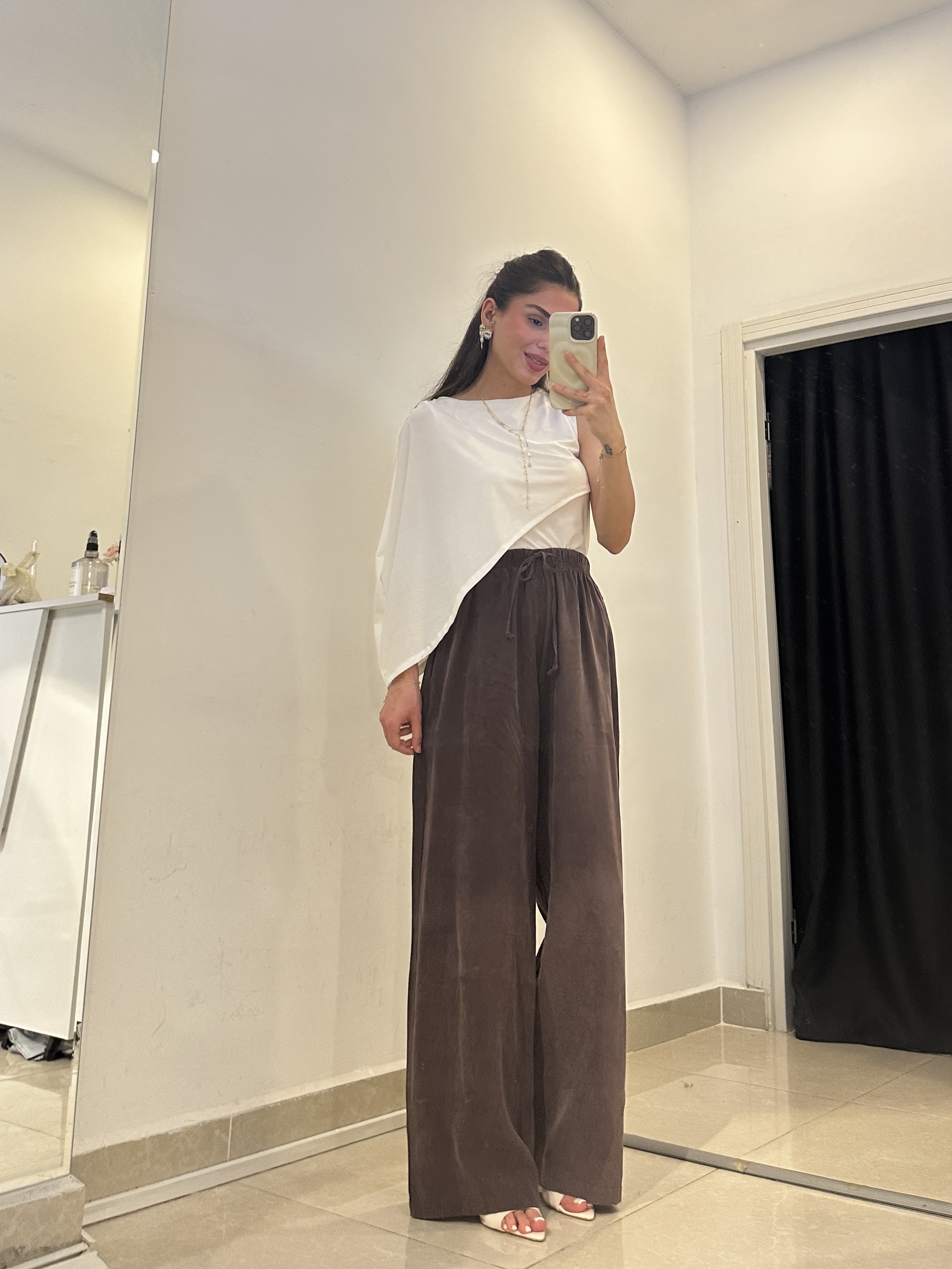 M. Dutti Etiketli Kahve Keten Pantolon