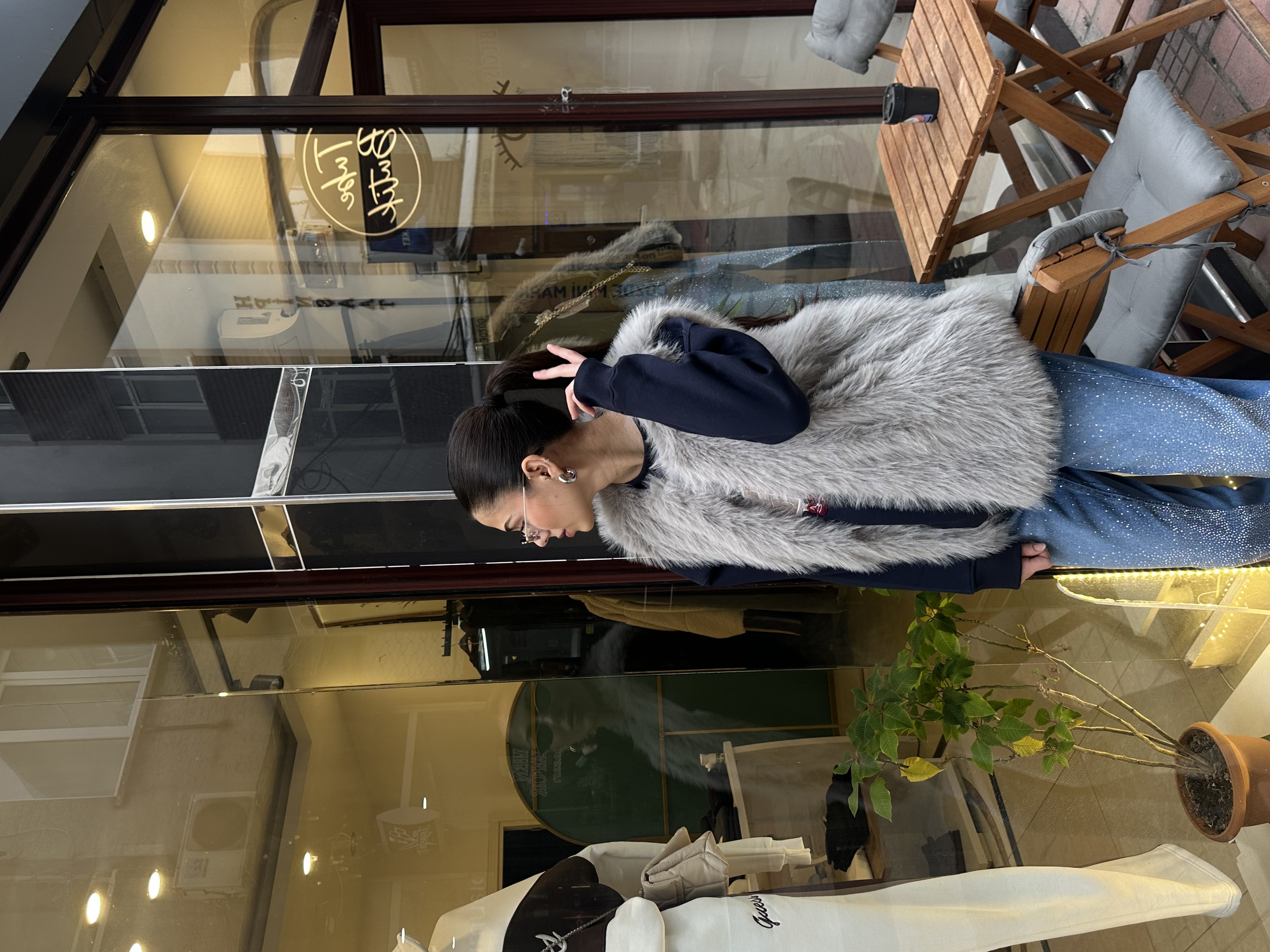 Suni Astarlı Gri Kürk Yelek