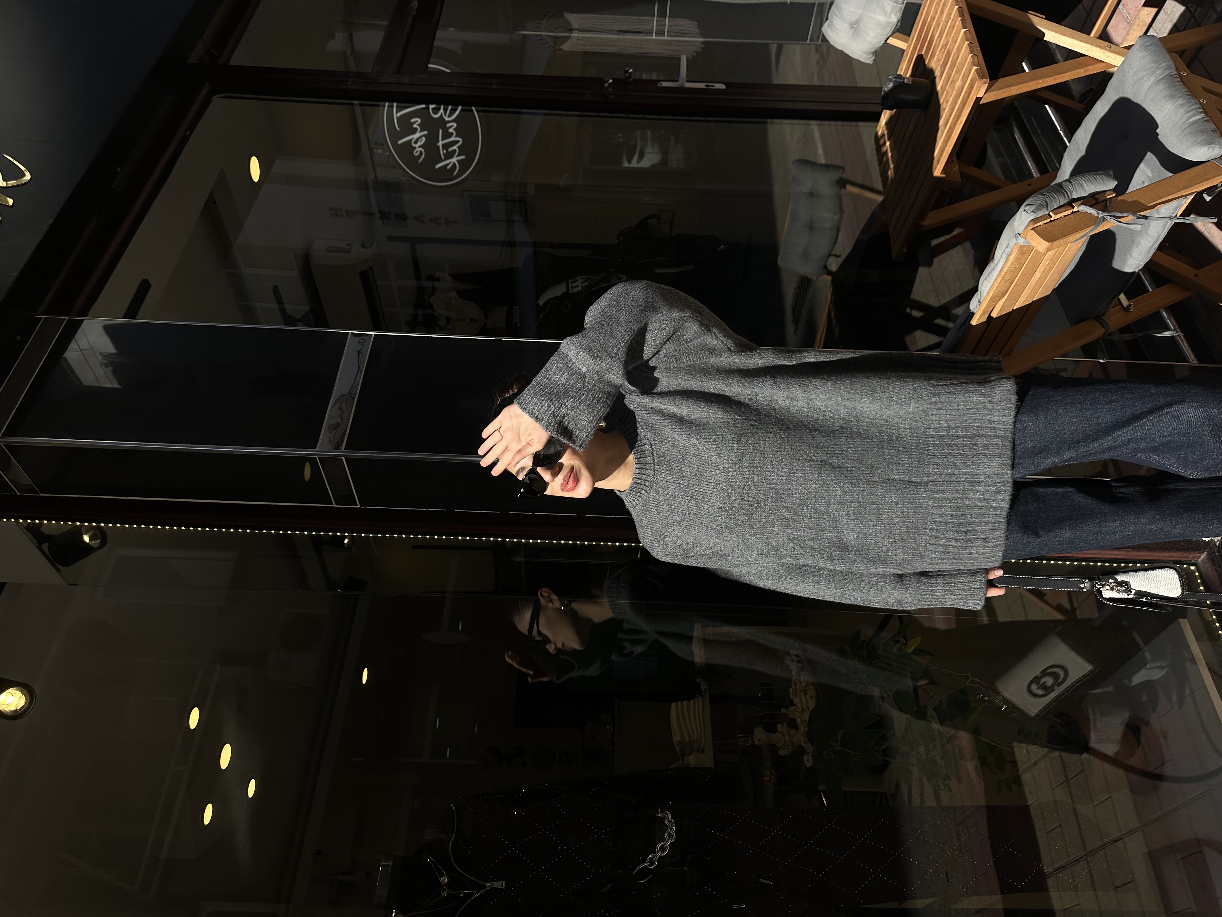 M. Dutti Etiketli Premium Antrasit Oversize Kazak